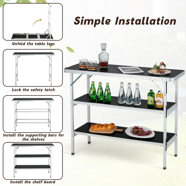 Costway 43.5'' Rectangular Portable Bar Top Riser & Reviews Wayfair